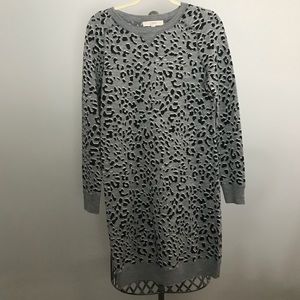 LOFT long sleeve cheetah print sweater dress